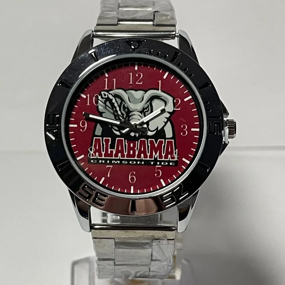 Alabama Crimson Tide NCAA Team Logo Men's Stainless-Steel Silver Watch NEW